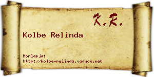 Kolbe Relinda névjegykártya